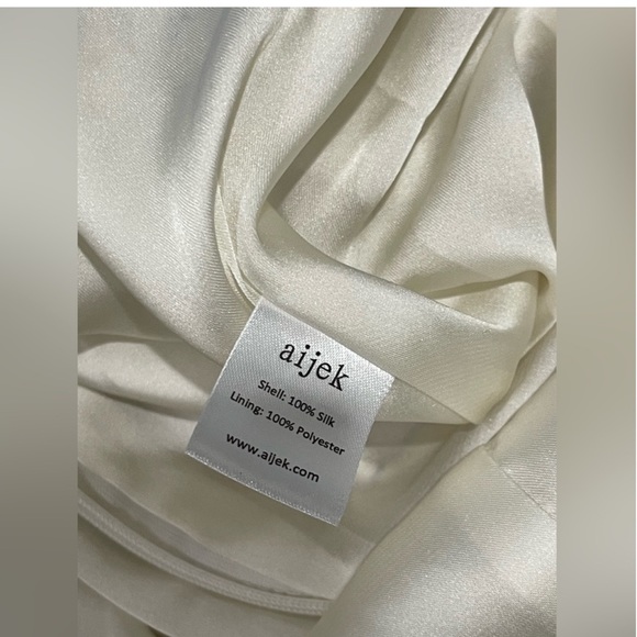 AIJEK Revolve One Shoulder 100% Silk Evening Formal Dress Size 1 - Picture 8 of 10